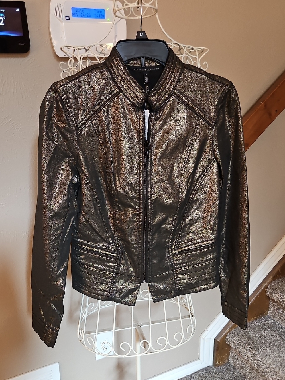 White House Black Market Metallic Gold/Black Jacket